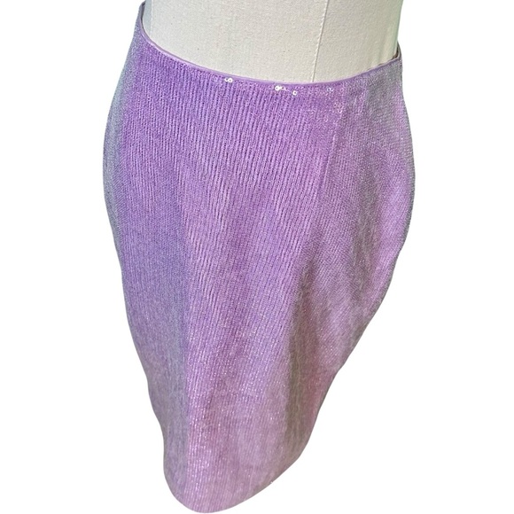 NWT Milly Fall 2023 ‘Adley’ Sequin Skirt in Purple Size 0 - Picture 9 of 16